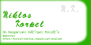 miklos korpel business card